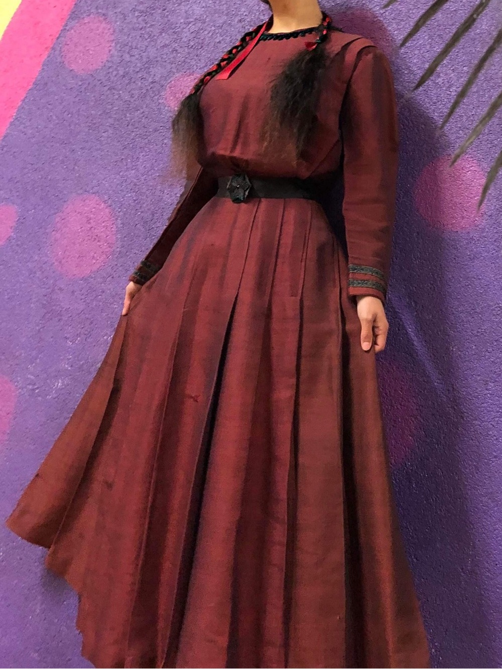 Antique Edwardian 1900s Red Dress